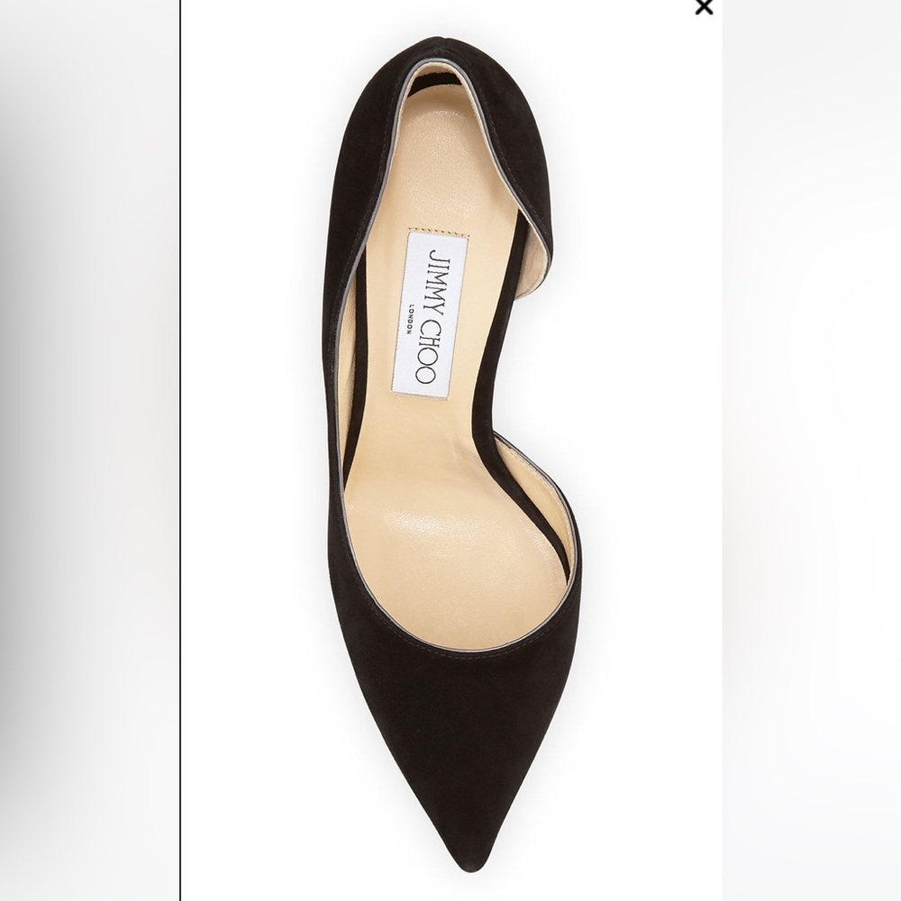 Jimmy Choo Willis Suede Half d’Orsay Pumps Black (Size 10)